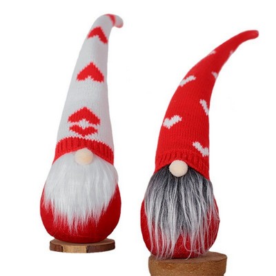 Valentine's Day Heart Gnome Plush Handmade Faceless Rudolf Doll Romantic Scandinavian Tomte Decor