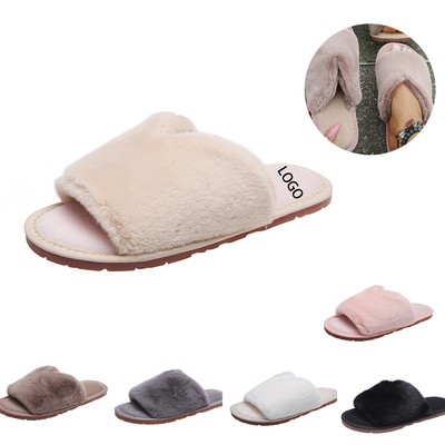 Indoor Open Toe Fuzzy Slipper