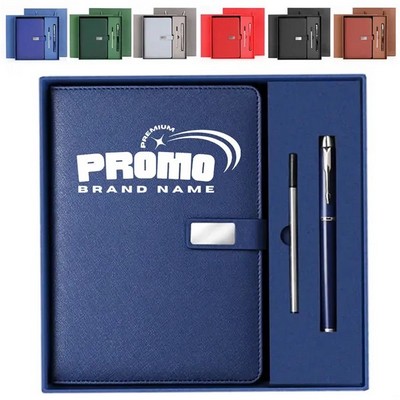 Deluxe Notebook and Pen Gift Set with Gift Bag