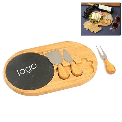 Bamboo Cheese Platter Set