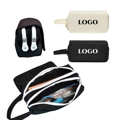 Handheld Double-Layer Oxford Cloth Pencil Case