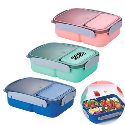 Three Compartment Locks Sealed Portable Lunch Box