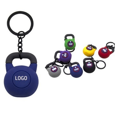 PVC Gym Kettlebell Keychains