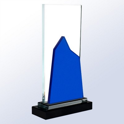 Iron Summit Glass Award, Blue, 9 1/2"H