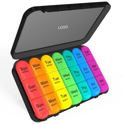 Professional 21/28 Compartment Weekly Pill Organizer Extra Large Capacity 7-Day Medication Planner