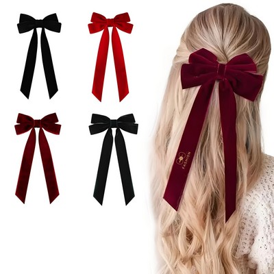 Velvet Ribbon Bow Alligator Clip