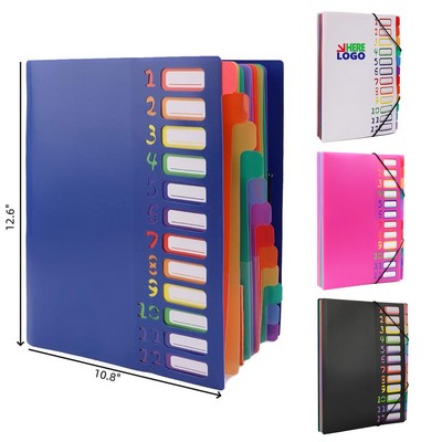A4 Size Rainbow Tab Expanding File Folder