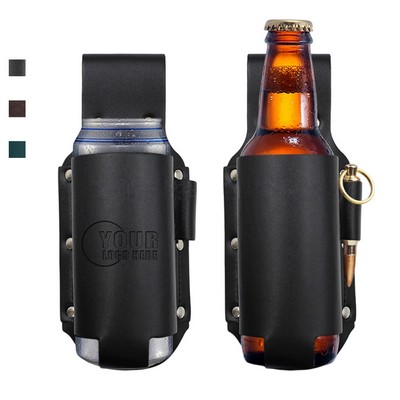 Convenient Waist Mounted Leather Beer Holder
