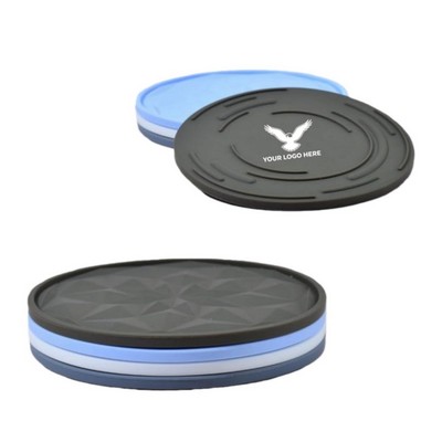 Silicone Round Drink Coaster Set Heat Resistant