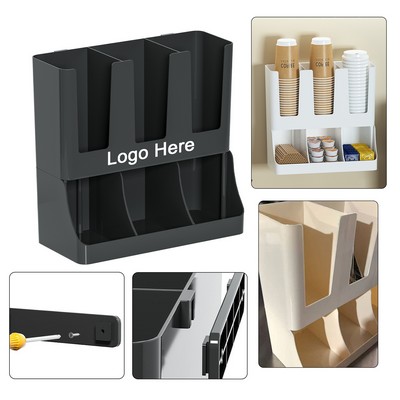 Upright Plastic Coffee Bar Organizer 6 Compartments