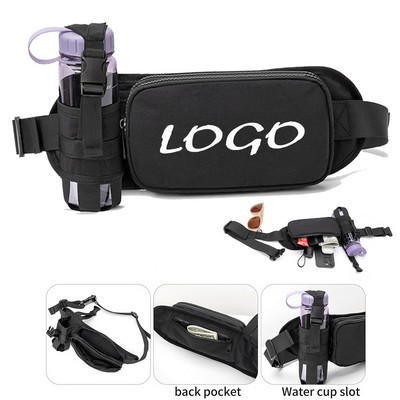 Water-Resistant Fanny Pack With Water Bottle Holder