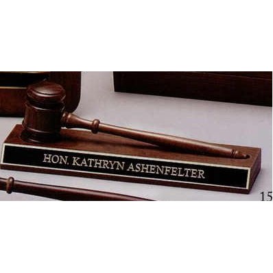 Solid Walnut Gavel & Base (11 1/4"x3 1/4")