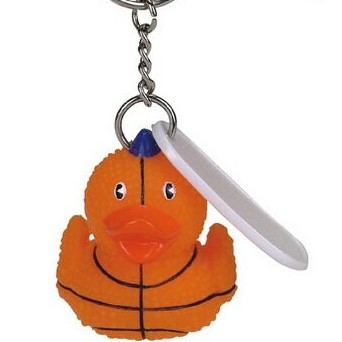 Rubber Basketball Duck Key Chain