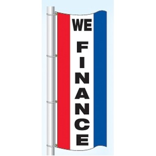 Single Faced Stock Message Interceptor® Drape Flag (We Finance)