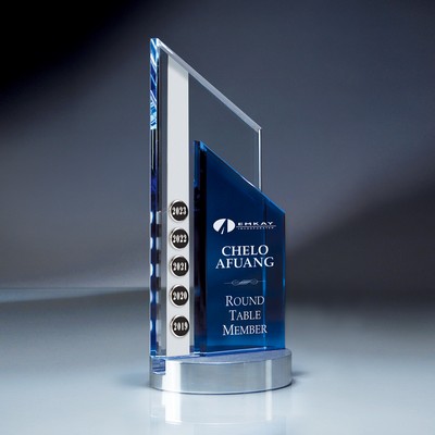 Blue and Optic Crystal Peak on Aluminum Base