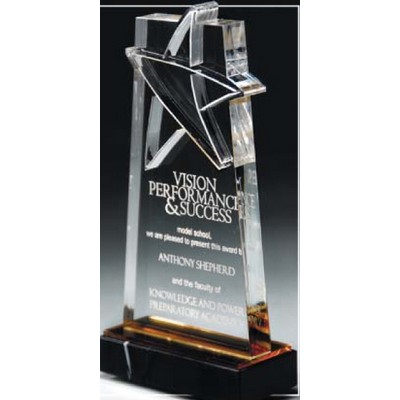 Gold Deep Lasered Star Award (4"x7")