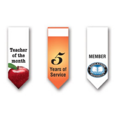 USA Made Tall Pointed Paper Badge Ribbon Full-Color (5/8"x1-7/8")