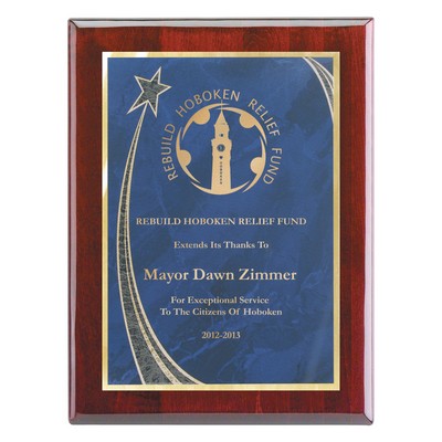 Plaque - 9"x12" Wall Plaque w/ Blue Rising Star Achievement Plate (7"x10")