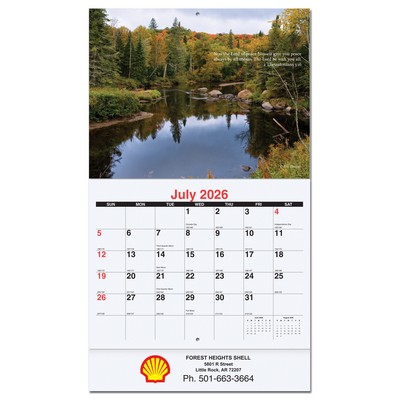 Bible Verse Monthly Wall Calendar w/Coil Bound (10 5/8"x18¼")