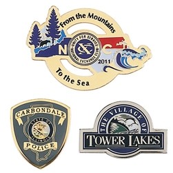 1 1/4" (1.25") Etched Soft Enamel Lapel Pin