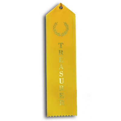 Standard Stock Ribbon w/Card & String (2"x 8") - Treasurer