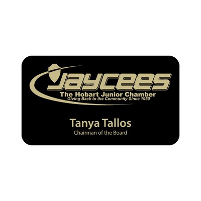 Metal Name Tag w/Magnet (3" x 2")