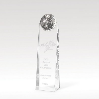 Golf Tower Crystal Award 9.5"