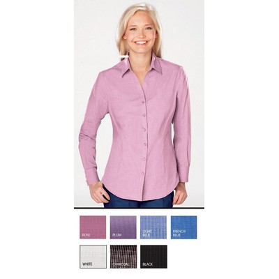 Ladies' Long Sleeve Heathered Crossweave Shirt