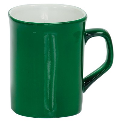 10 Oz. Green Ceramic Round Corner Coffee Mug