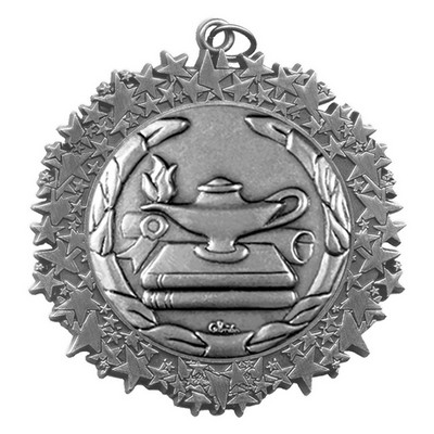 Stock Star Border 2 3/4" Medal- Lamp of Knowledge