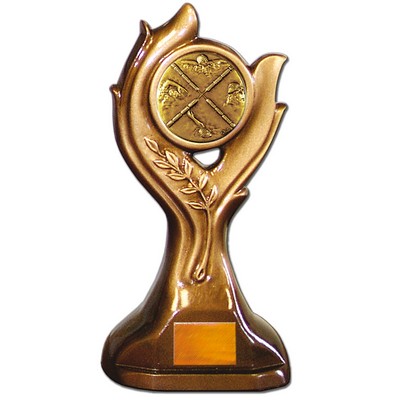 Stock Victory 9" Trophy with 2" Swimming Male Coin and Engraving Plate