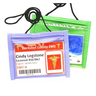 Non-Woven Small Neck Wallet w/Adjustable Cord