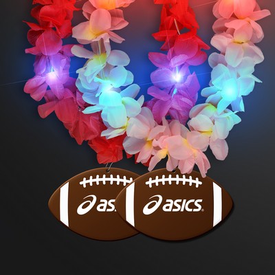 Light Up Hawaiian Leis with Custom Football Medallion - PRINTED