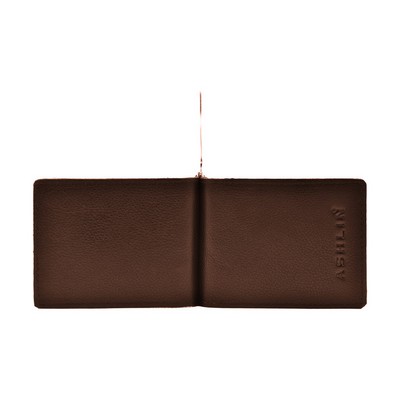 Ashlin® Designer Anwell Expresso Brown 2-Pocket Money Clip Wallet