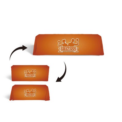 6' to 4' Convertible Stain-Resistant Table Cover - 7oz Polyester w Dye Sublimation Print