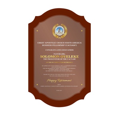 ROSEWOOD Scalloped Cantebury 12"x19" with Direct Full Color Digital Print