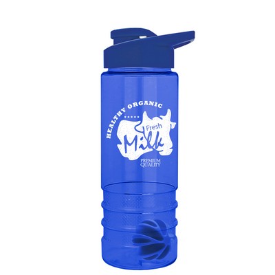 24 Oz. Transparent Salute Shaker Bottle w/Drink-Thru Lid