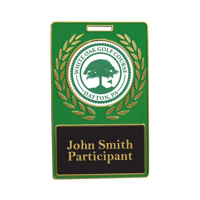 Vibraprint® Green Rectangle Wreath Bag Tag