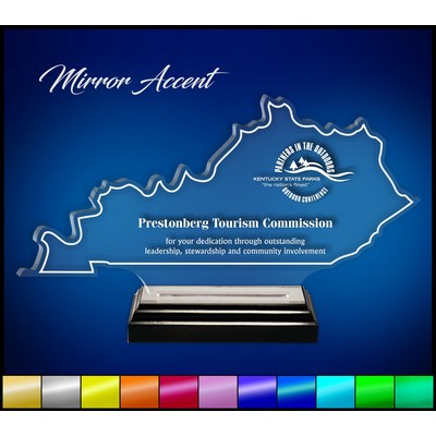 15" Kentucky Clear Acrylic Award with Mirror Accent