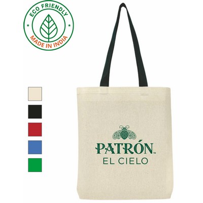 Trade Show Eco Friendly Canvas Tote Bag w/Green Handle