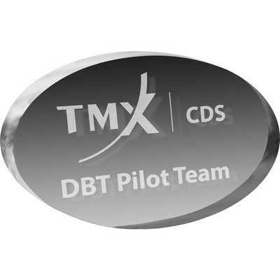 Clear Oval Paper Weight (4"x2 1/2"x 3/4") Laser Engraved