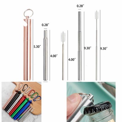 Telescopic Drinking Straw Set with Bottle Opener