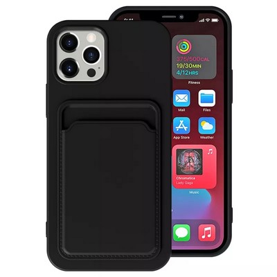 Soft Silicone wallet slot Case for iphone 11 12 13