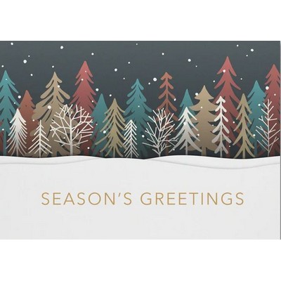 Colored Treeline Economy Holiday Card