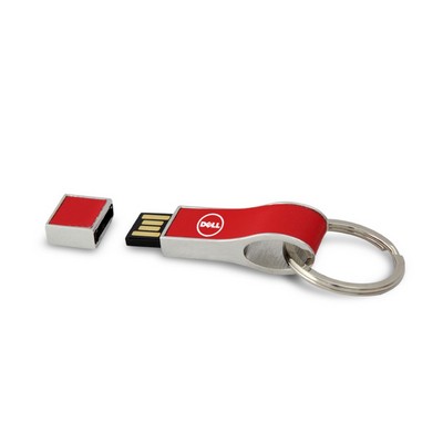 Plainfield Mini Curved Leather Bound USB-128MB