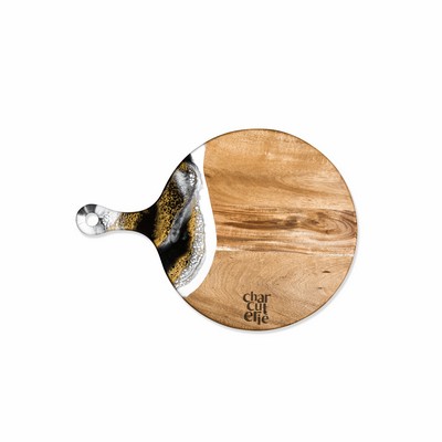Acacia Cheese Paddle Gold Onyx Black