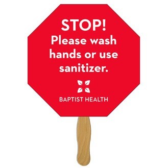 Stop Sign Hand Fan Full Color (1 Side only)