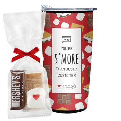 Promo Revolution - 20 Oz. Straight Tumbler w/Plastic Liner Gift Set w/Valentine's S'mores Kit