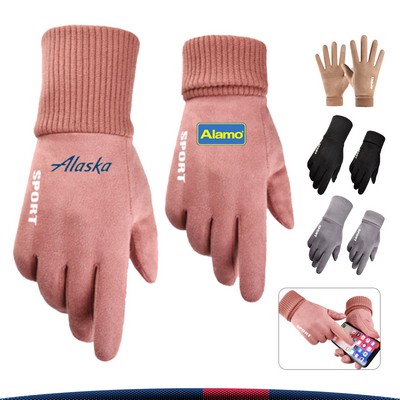 Suede Leather Winter Gloves