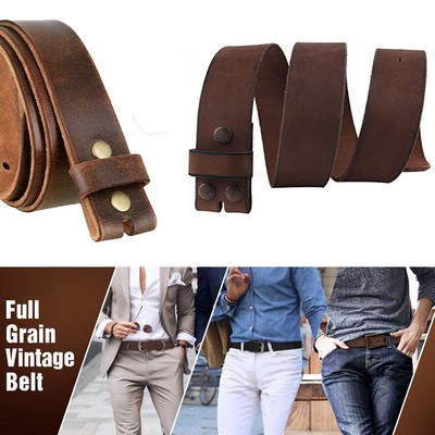 1 1/2" Mens Full Grain Leather Belt